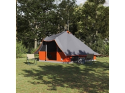 Vidaxl Barraca Tipi 8 Pessoa Cinza E Laranja Tafetá
