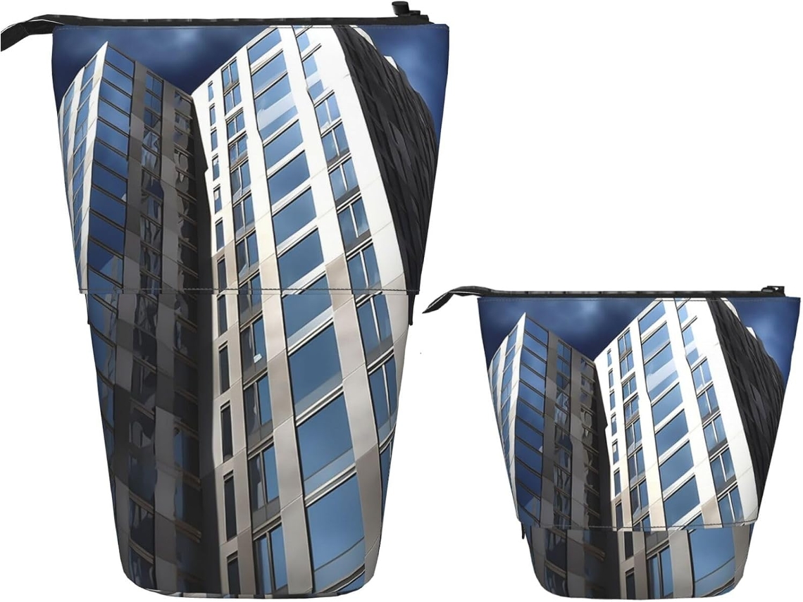 Case Trousse Crayons Télescopique City Building Print Durable Porte-stylo Cosmé Peil Télescopique Pour