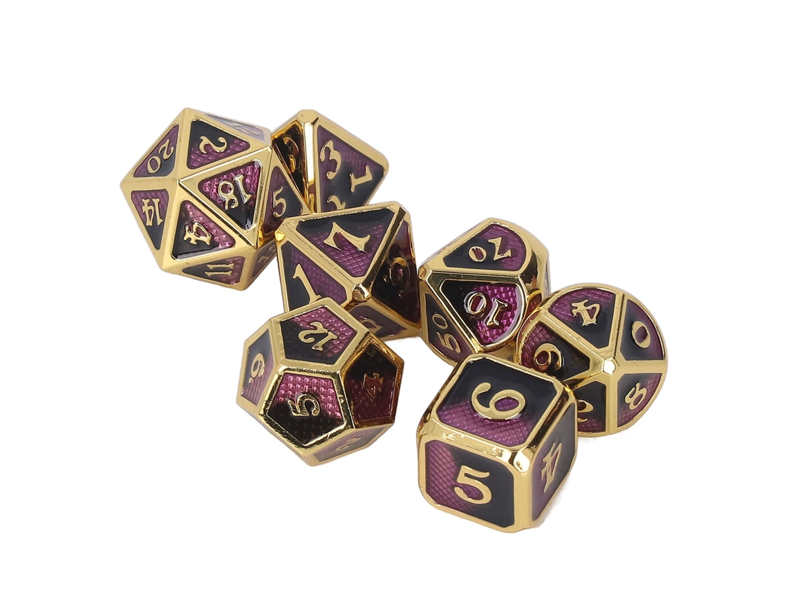 Primerox 7pcs Dados de Metal Poliédricos para Jogos de Mesa, Rpg e Festas Tipo 2