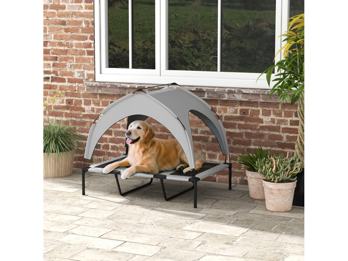 Cama para Cão e Gato Sobre Pés, Grande Conforto, Vela Anti uv, Oxford, Bolsa de Transporte Incluída 106 X 76 X 94 Cm Cinza