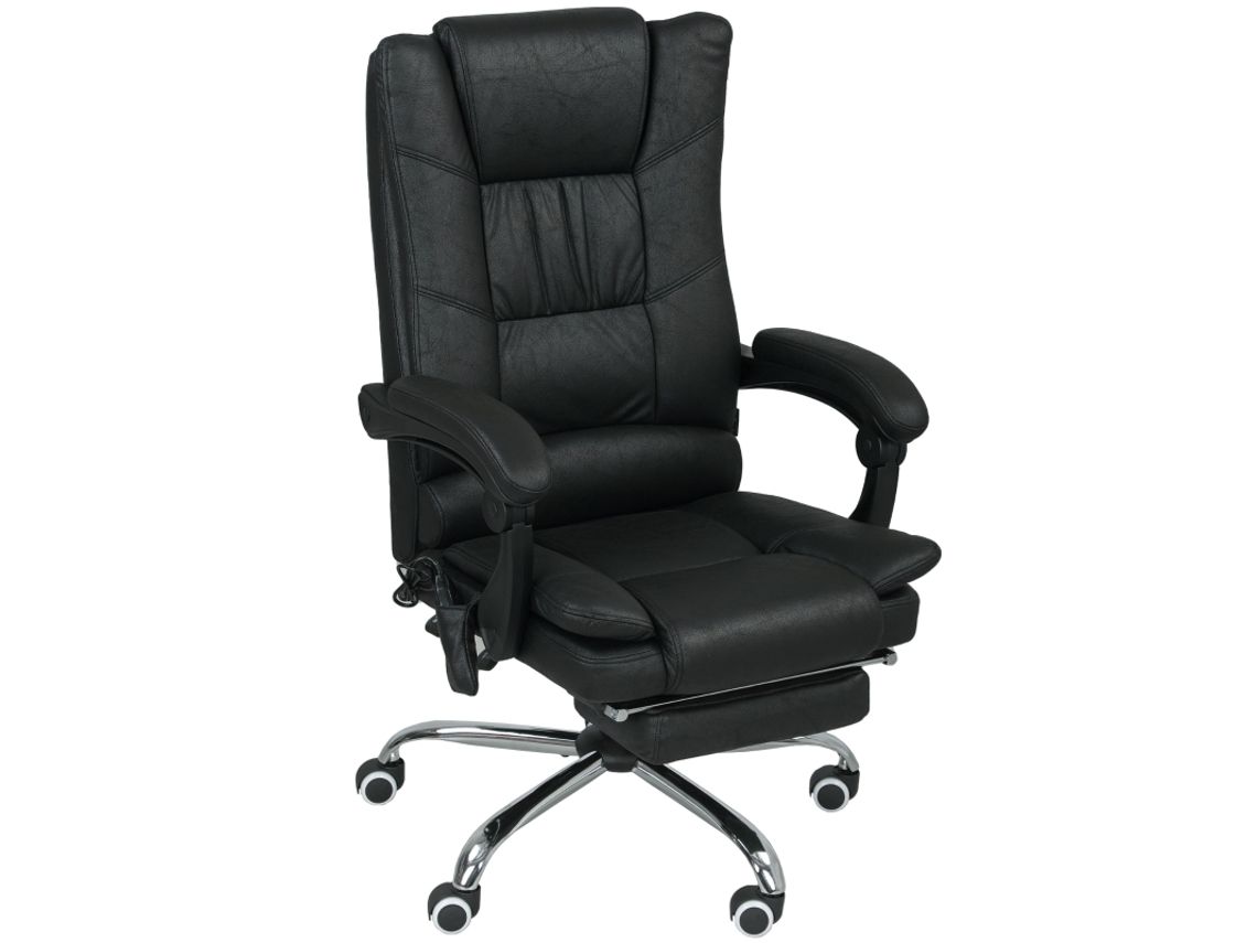 Cadeira de Massagem para Escritório, apoio de pés, altura ajustável, preta, 64x70x118cm VELTRIX NOVELTRIX