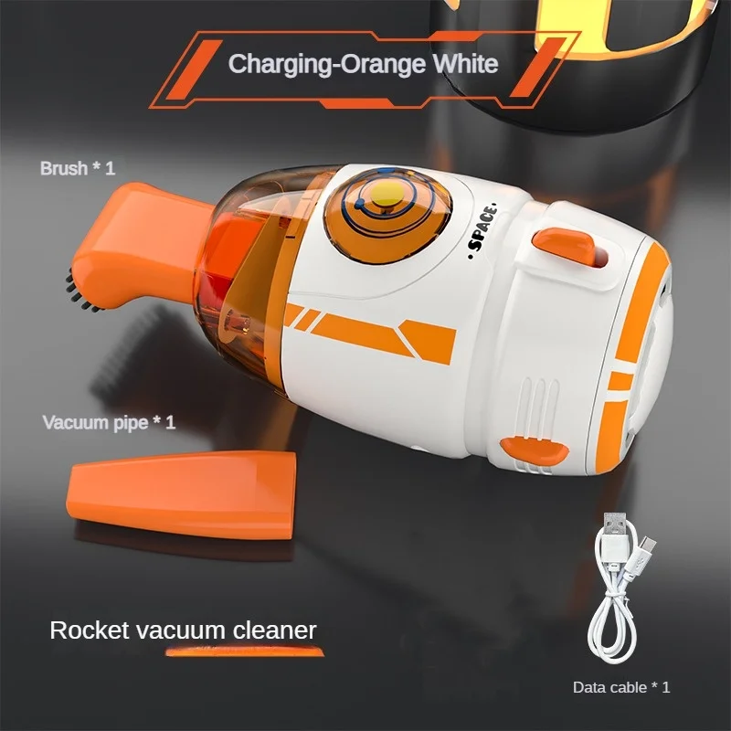 Aspirador De Pó De Mesa (laranja, Recarregável Via Usb), Elétrico, Recarregável Via Usb, Com Luz Noturna.