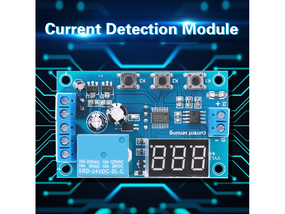 Módulo De Detecção De Corrente Cc 0-10a 24v Com Relé