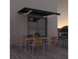 Vidaxl Toldo Retrátil Manual Com Led 400x350 Cm Antracite
