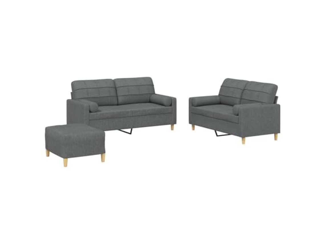 Sofa Set, Sofa Sets Vidaxl Cinzeto Tecido (n/a)