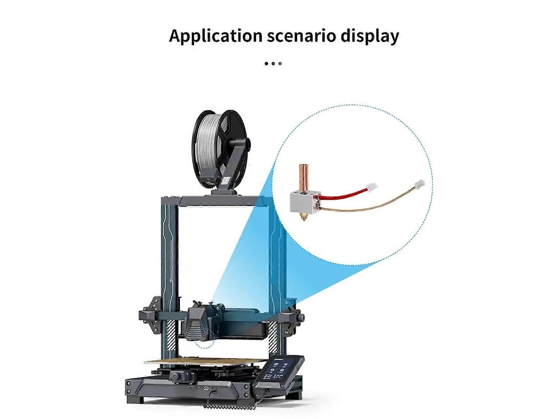 Conjunto de Hotend Neptune 4 com Bocal Latão, 24" e 50w, Haste Aquecimento, Termistor Bloco Aquecimento. GOKOCO