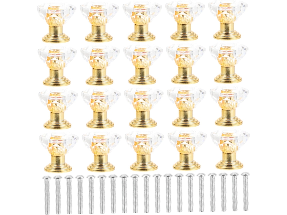 Uonlytech Conjunto De 20 Puxadores Pequenos Plástico Dourado Para Portas Armários E Guarda Roupas, Puxadores Resistentes