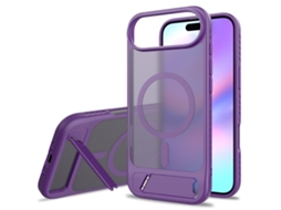 Compatível Com Iphone 17 Air Capa Com Suporte Magnético 2 Em 1, Capa Com Toque Aveludado, Suporte Invisível Fosco (roxo Escuro)