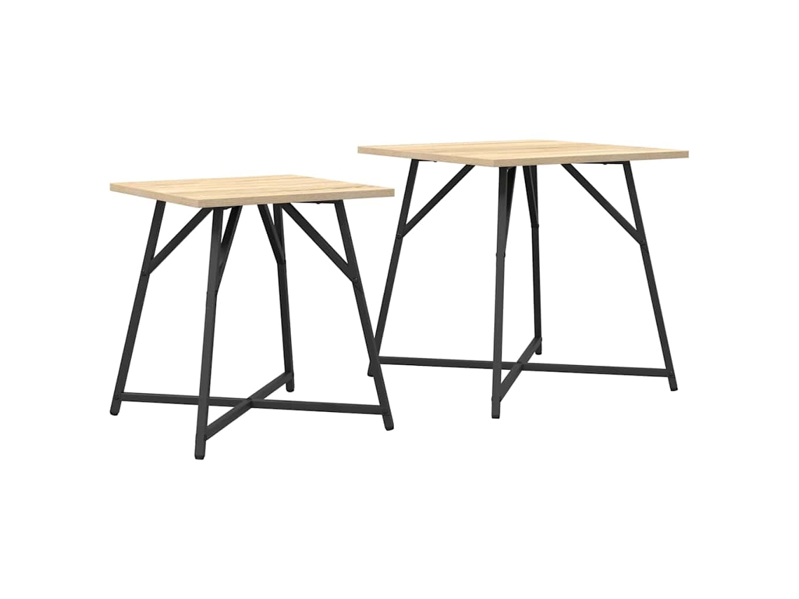 Conjunto de Mesas de Apoio 2 Pcs Carvalho Sonoma e Preto MAISON EXCLUSIVE (0,5x0,5x0,5 cm)