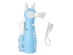 Vantilador Usb Recarregável Pequeno Veado Azul Cartoon