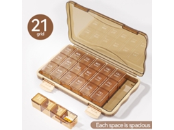 Organizador Semanal De Comprimidos Eifson 28 Células Grande Capacidade Sem Bpa (café)