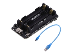 Caixa para bateria 18650 com interface micro USB de 2 canais e indicador LED para Raspberry Pi.