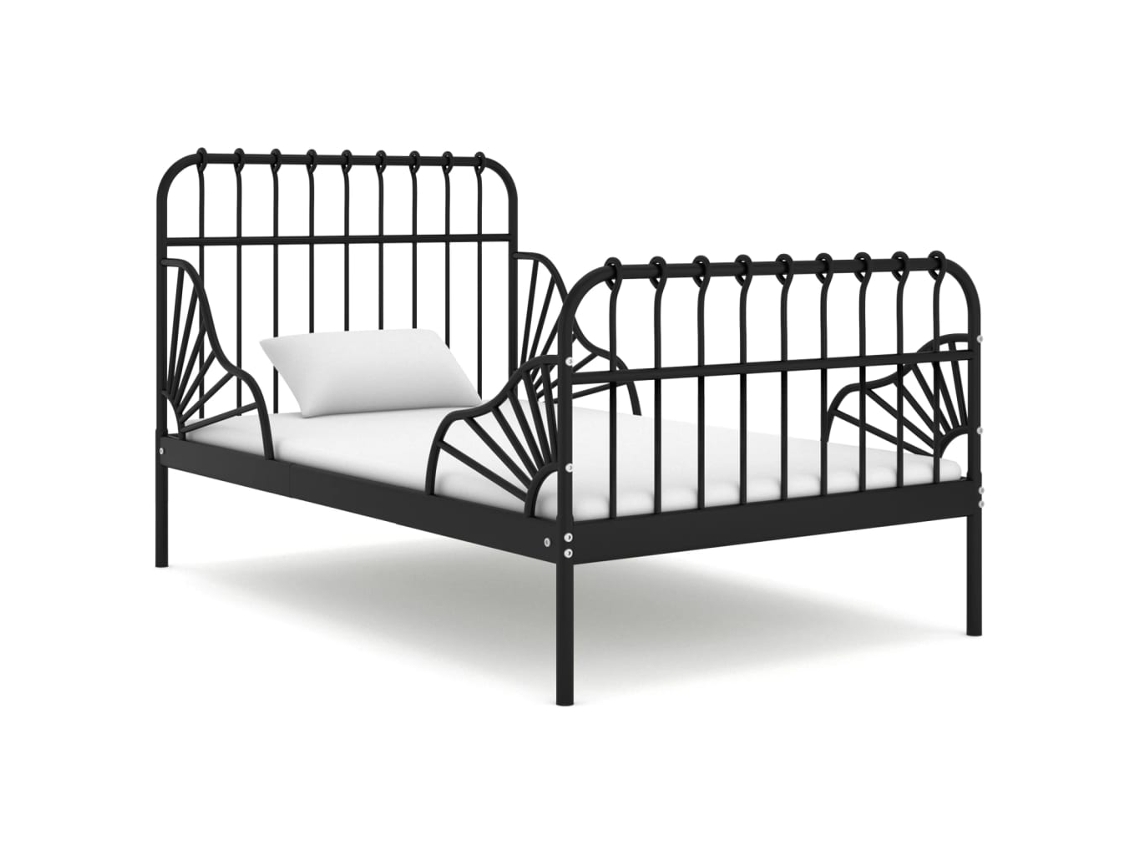Extendable Bed Frame, Extendable Bed Frames Vidaxl Preto Metal (n/a)