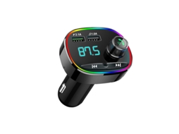 Transmissor Fm YIZHOOD V9 Adaptador de Rádio Bluetooth Mp3 Led 5V / 3.1A Dual Usb Controle Remoto Carregamento de Telefone Preto