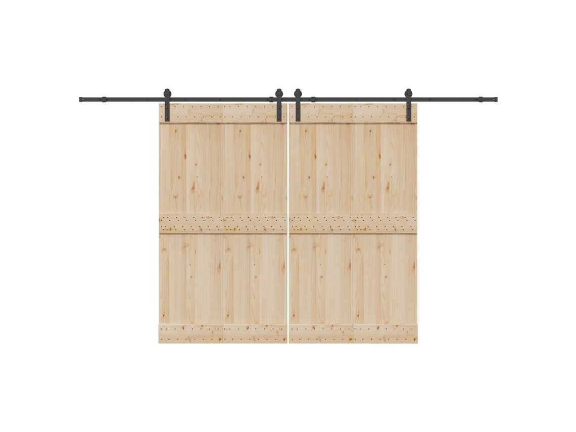 Vidaxl Kit De Ferragens Para Porta Deslizante 366 Cm Aço Preto