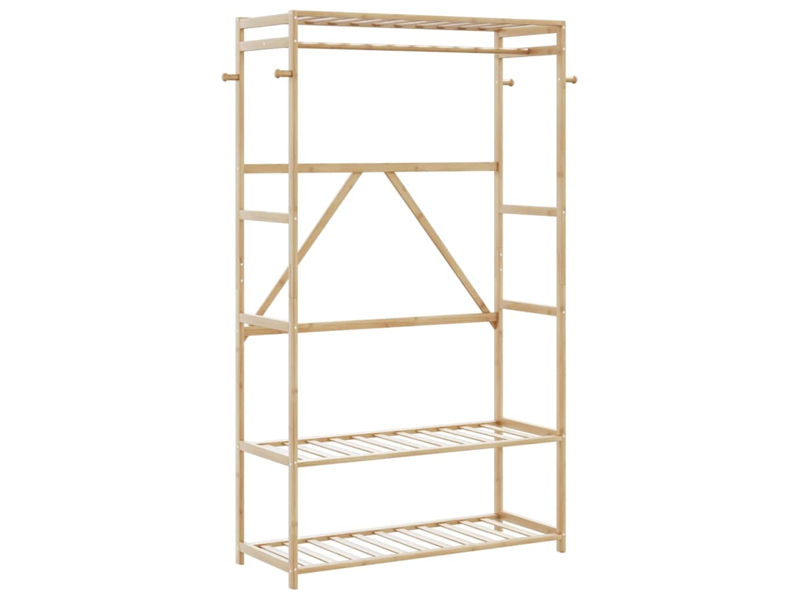 Vidaxl Roupeiro Com Prateleiras 110x40x175 Cm Bambu
