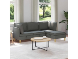 Vidaxl Conjunto De Sofá Modular Com Armazenamento 4 Unid. Tecido