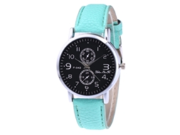 Relógio Masculino Coreano de Moda com Pulseira de Couro Quartzo Analógico Redondo (mint)