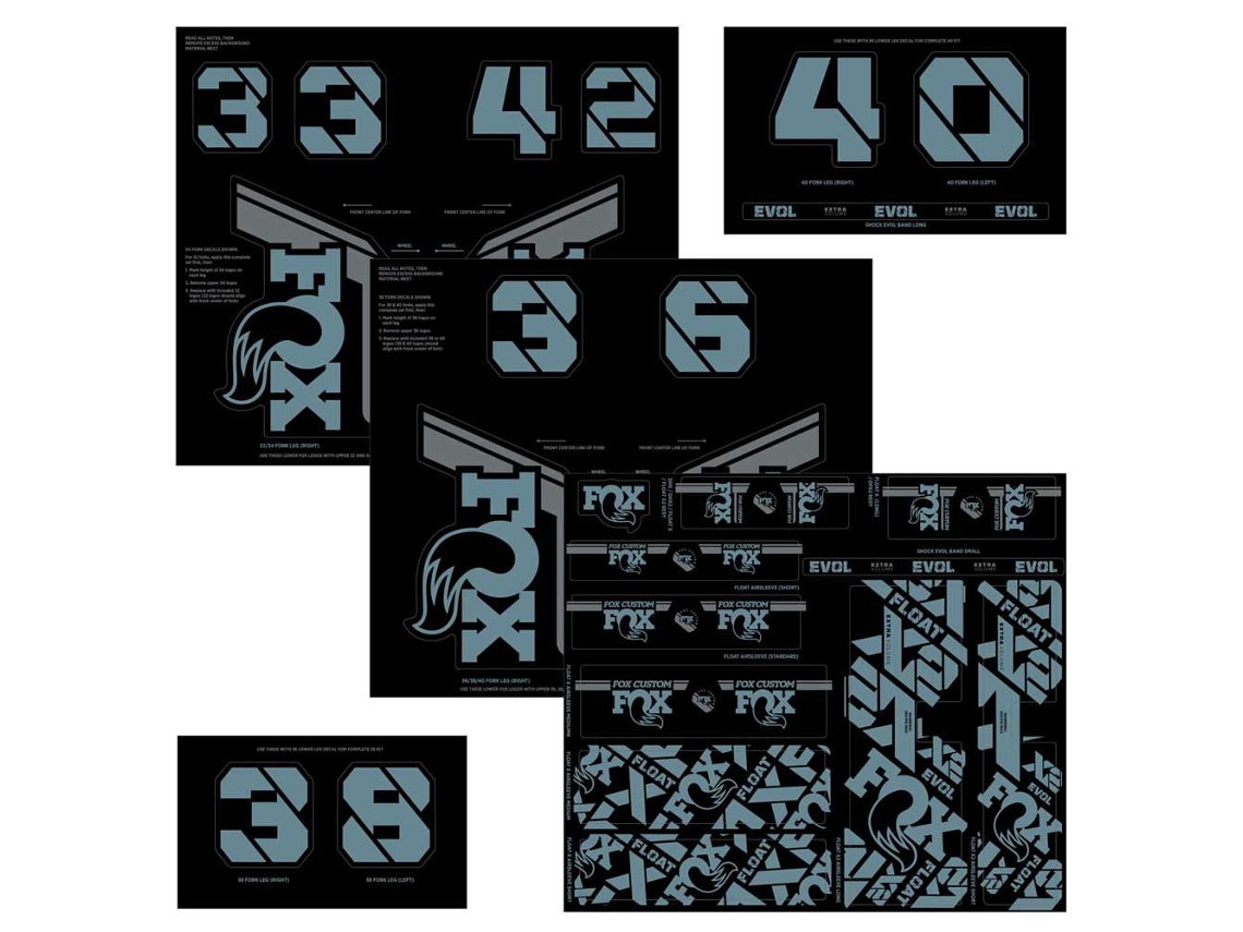 Forquilha/Choque Traseiro Custom 2021 Adesivos Kit Pretofox