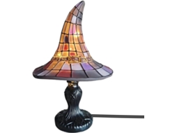Abajur De Chapéu Bruxa Em Vitral, Luminária Noturna Mago Gótico,