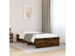 Vidaxl Estrutura Cama S/ Colchão Derivados De Madeira Carvalho Fumado