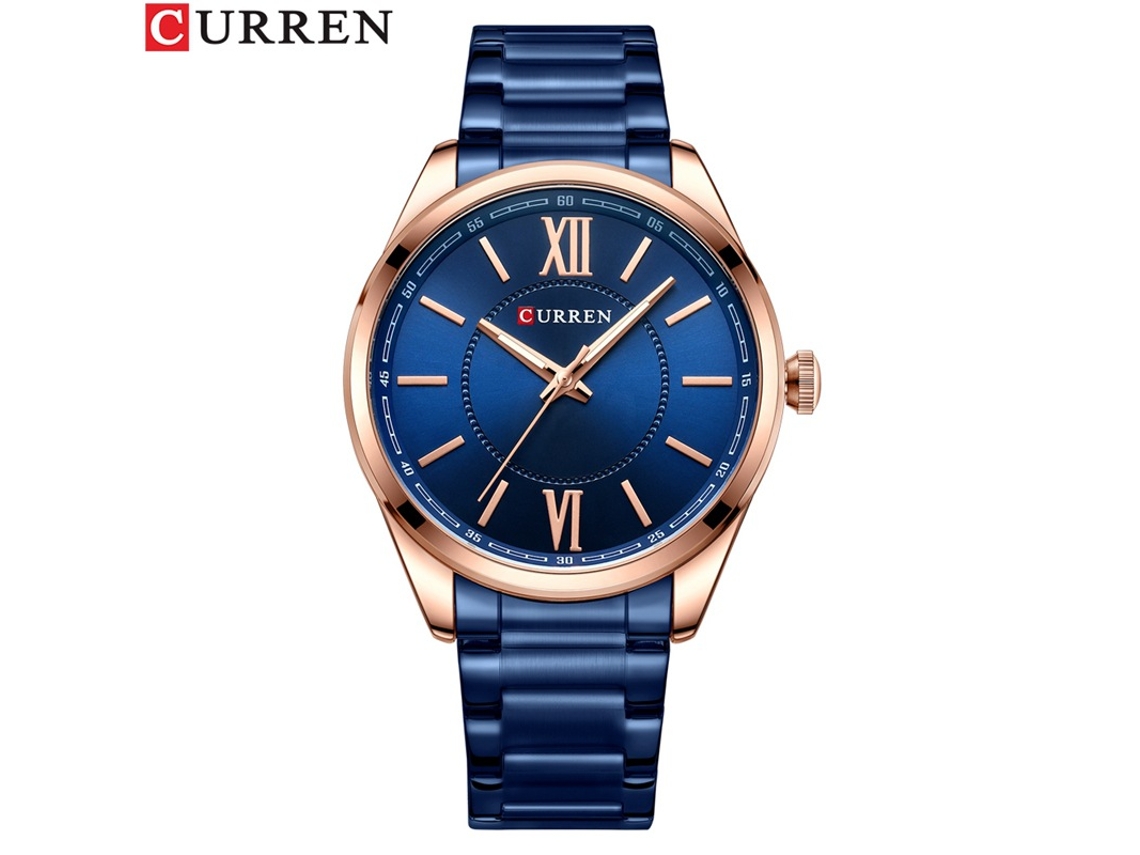 Relógio de Quartzo À Prova D'água , Estilo Fino, Pulseira de Aço Inoxidável, Relógio Masculino de Negócios e Moda. MDUG (azul)