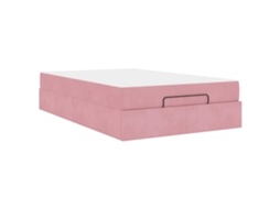 Conjunto 2 Cama Moderna Vidaxl Rosa Veludo (120 X 200 Cm)