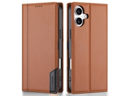 Capa Carteira Em Couro Sintético N.bekus Para Iphone 17 Com Proteção Rfid P3 - Marrom