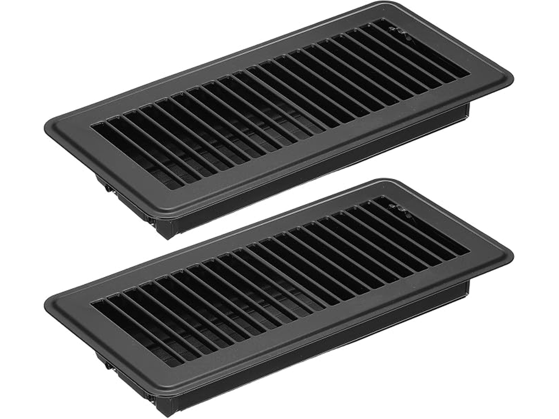 2 Peças 10 X 4 Polegadas Chão Grade Cobertura De Ventilação Preto