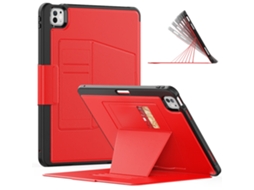 Capa para iPad Pro 13 2024 Adsorção Multifuncional com Ranhura para Caneta Vermelho XIAOMOYU