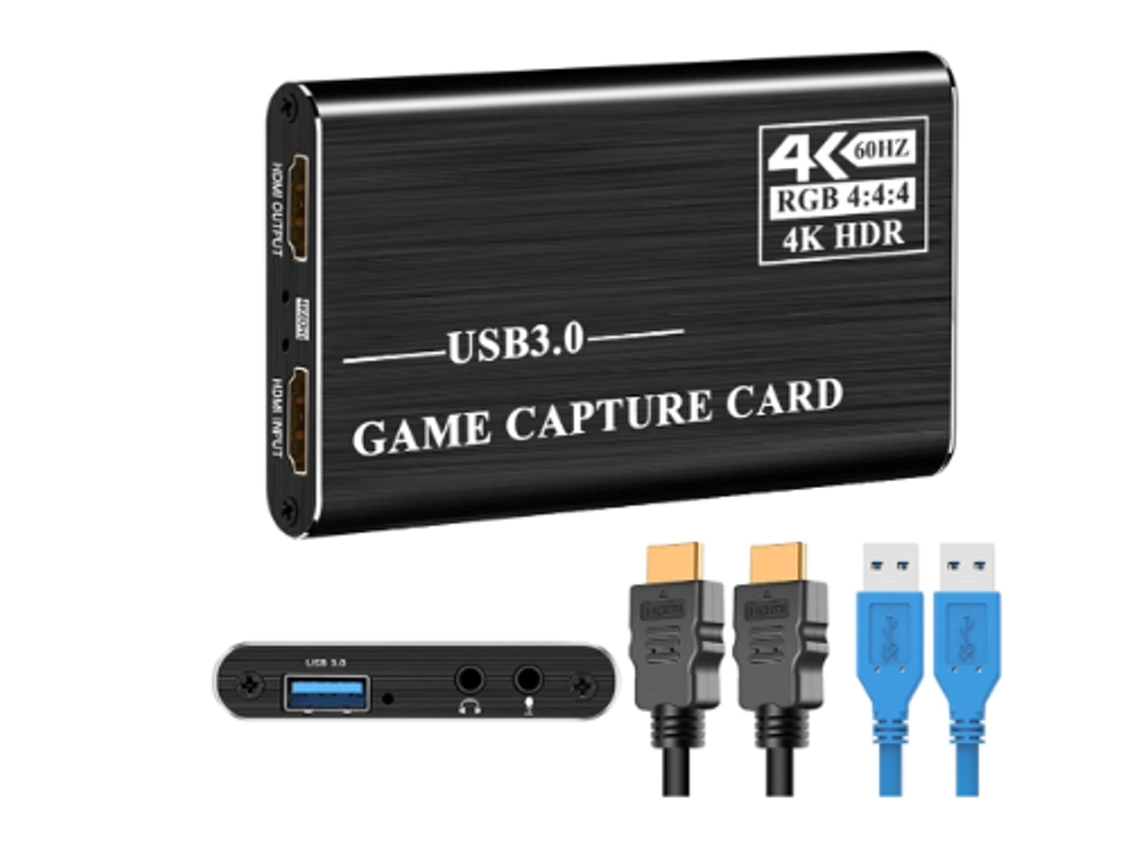 Placa De Captura De Vídeo Áudio 4k Hd 1080p 60hz Usb3.0 Para Hdmi2.0, Para Videoconferências, Jogos Ao Vivo, Compatível Pc Etc Preto Bestvite