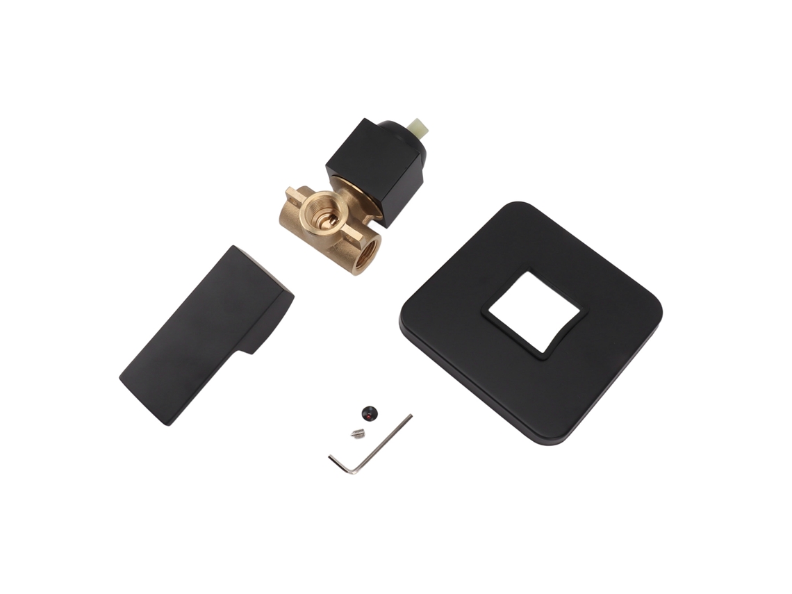 Válvula de Chuveiro em Cobre Parede Montada Kit com Alavanca Única Preto Misturador S/MARCA