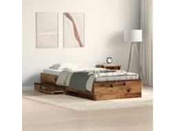 Vidaxl Estrutura Da Cama Com Gaveta Madeira Antiga 90 X 190 Cm