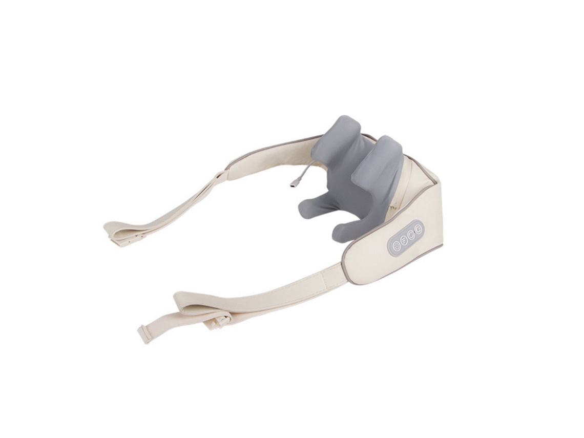 Massageador Muscular Trapezoidal Com Aquecimento, Massageador Para Costas Borda Bege Cinza Aquecimento Infravermelho Três Modos Sfushos