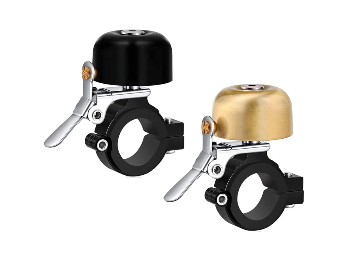 Sino De Bicicleta De Latão Clássico, Barulho Alto, Acessório Para Bicicleta, 2-pack, Preto E Dourado