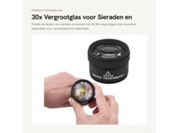Lenteira De Joalharia - Lupa De Aumento - 30x Aumento - Dura E Ambientalmente Amigável - Preto - Ideal Para Coleções - Perfeito Para Relógios
