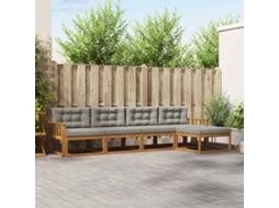 Vidaxl Conjunto De Sofás Para Exterior 5 Unid. Cinza Natural E Claro