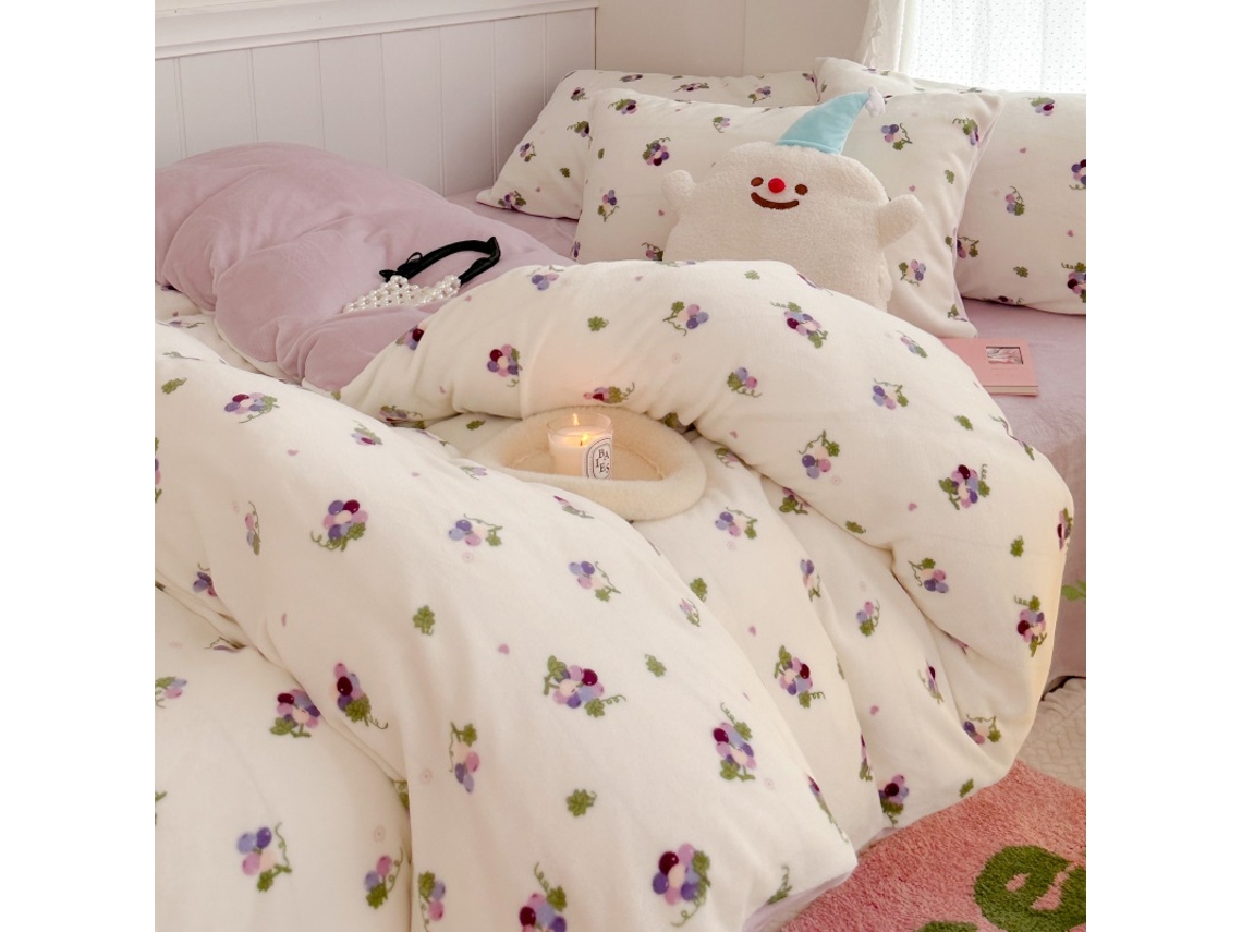 Conjunto de Capas de Edredão LUUCOZK Pelúcia Multicor - 4pcs