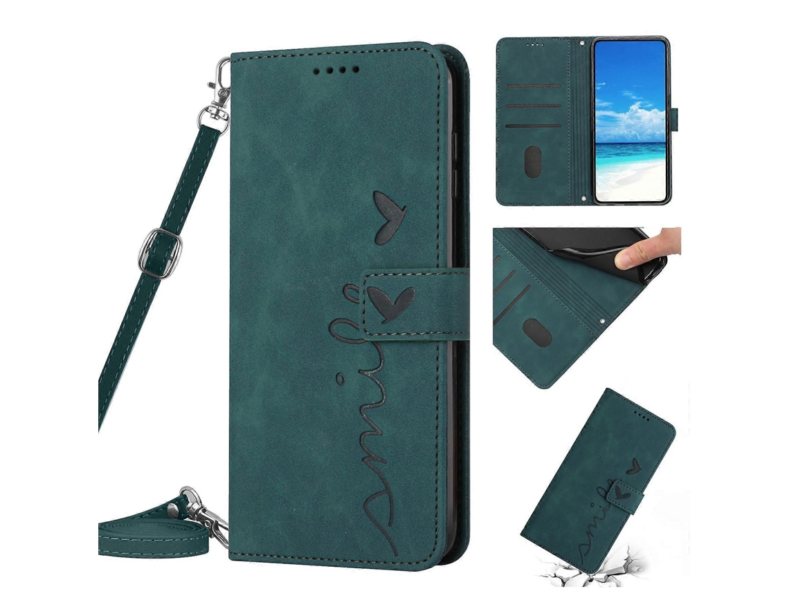 Capa De Couro Sintético Com Estampa De Coração E Toque Suave Para Samsung Galaxy S23 Ultra 5g Com Cordão.