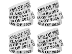 Pulseiras de silicone Abaodam para Formatura da Turma 2026, pulseiras elásticas coloridas, pacote com 24 unidades.