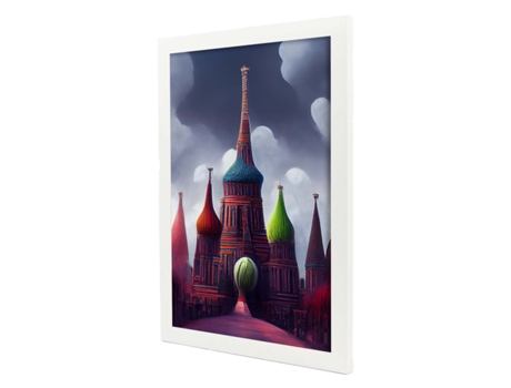 Basílio De São NACNIC Em Cor Determinada No Estilo De T Burton Ilustrações De Monumentos Cidades Países Inspirados A3 Black Frame