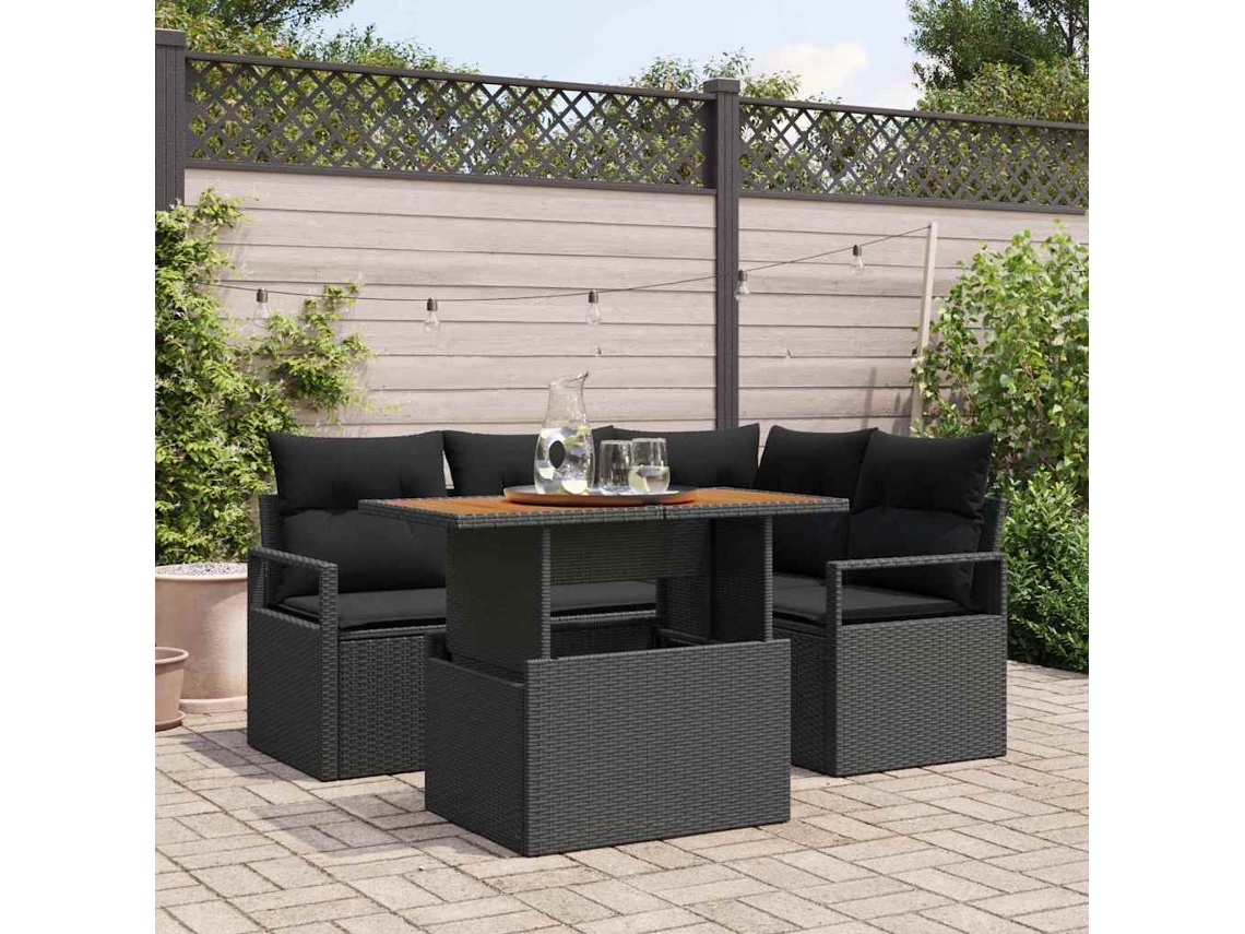 Vidaxl Conjunto De Sofá De Jardim 5 Unid. 4-número De Lugares