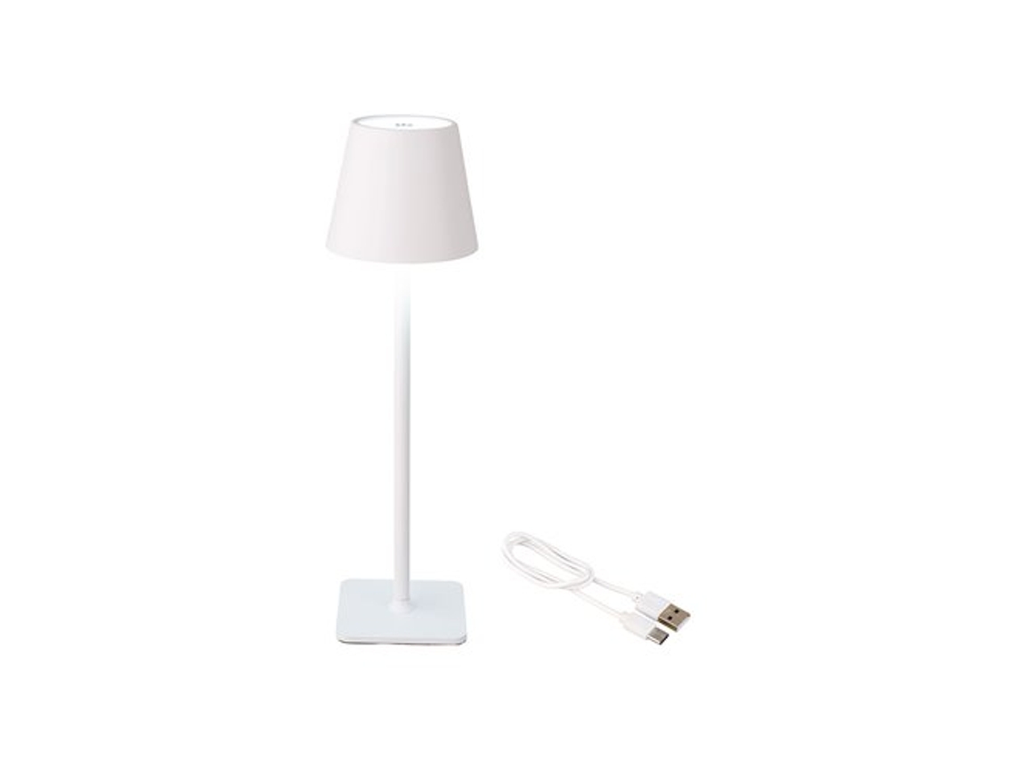 Candeeiro De Mesa Led Branco Para Exterior E Interior 37cm Recarregável 894378 Edm