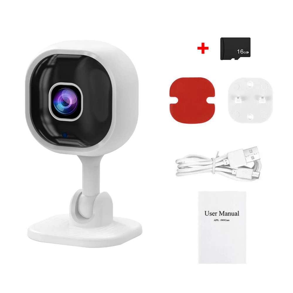 Câmera Wi fi Hd 1080p Mini Detecção de Movimento Visão Noturna Áudio Bidirecional MDUG (branca + 32 Gb)