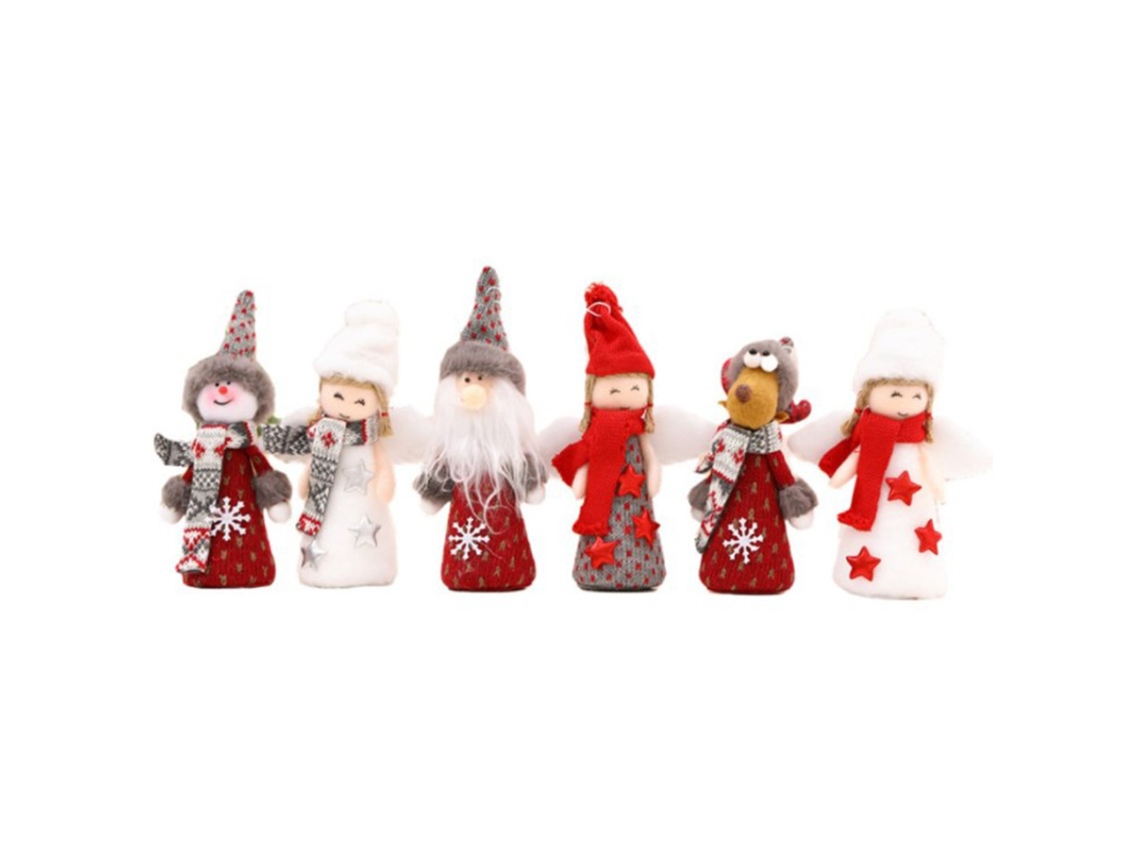 Conjunto de 6 ornamentos de anjo com asas de Natal para árvore LAXISCREED