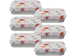 Conjunto De 6 Caixinhas De Metal Com Tampa Articulada, Estampa Floral Delicada, Doces E Joias. Conjunto De 6 Caixinhas De Metal Com Tam Gokoco