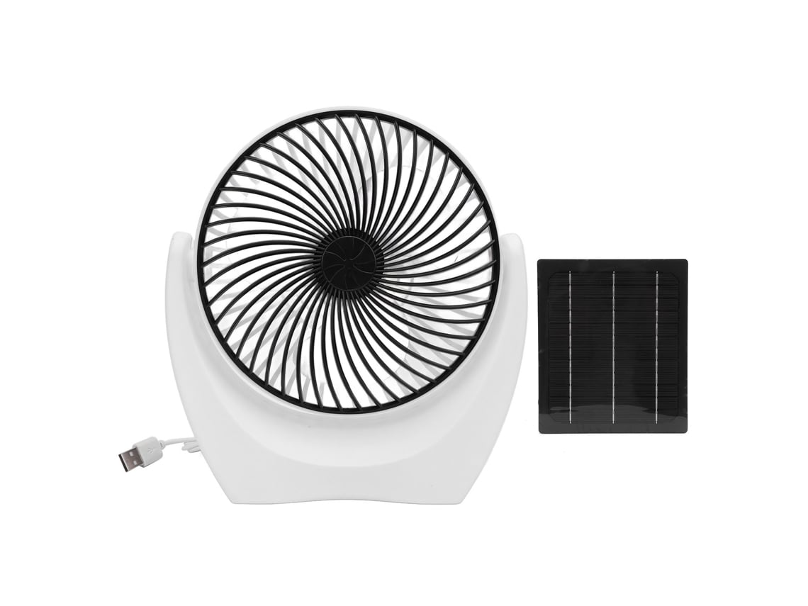 Ventilador Solar Portátil 7w com Painel de Silício Monocristalino Usb para Acampamento | S/MARCA