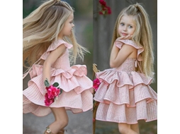 2026 vestido de Princesa para Meninas com Capas e Babados, Ideal para Festa e Casamento, Estilo A line