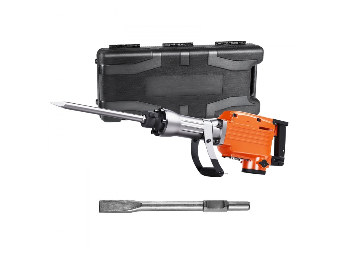 Martelo De Demolição Profissional 1500w Com Punho 360° E Cinzéis Tekmaquinas