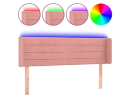 Led Headboard, Led Headboards Vidaxl Cor-de-rosa Veludo (147 X 16 X 78/88 Cm)